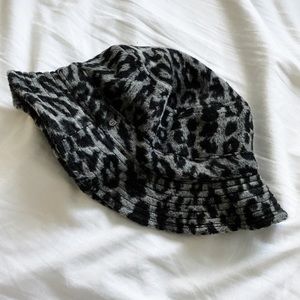 Gray Leopard Print Bucket Hat